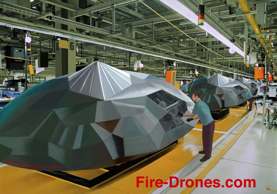 FireDrones being produced on the Australian production line.
