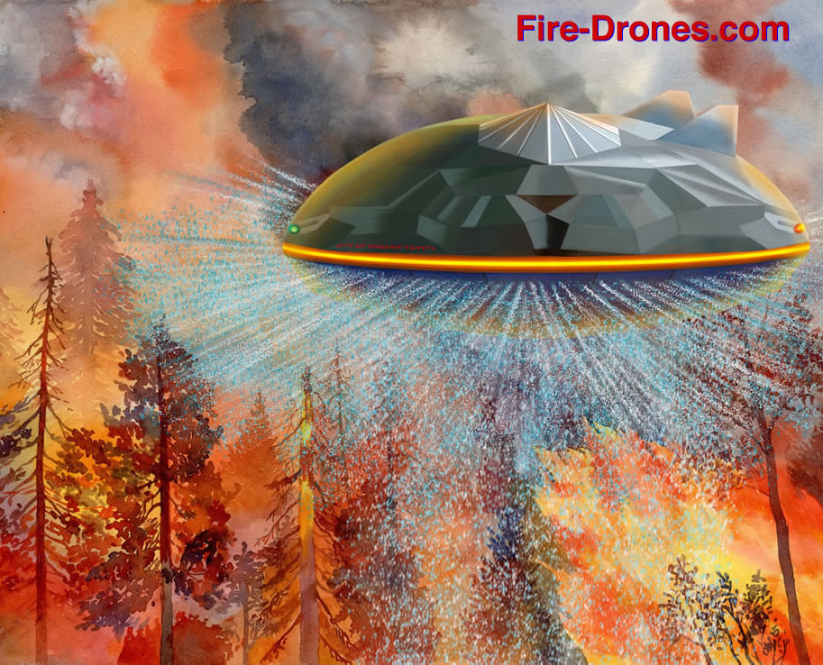 Firedrones attack the wildfire.